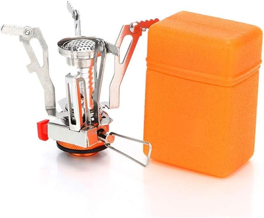 Portable Camping Stoves Backpacking Stove with Piezo Ignition Stable Support Wind-Resistance Camp Stove for Outdoor Camping Hiking Cooking