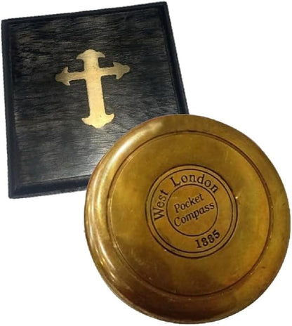 Smizzy Navigational Maritime Vintage Nautical Brass Compasses Fully Functional Titanic/Robert Frost Poem Compass/Sundial for Gift and Home Décor