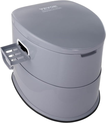VEVOR RV Toilet for Camping, Portable Toilet with 1.3 Gal Detachable Inner Bucket & Removable Paper Holder, Commode with Dual Lids, Travel Toilet for Outdoor Camping Car Long Road Trips