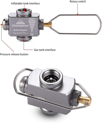 Campingmoon Gas Canister Refill Adapter, Portable Outdoor Gas Saver Lindal Valve Canister Shifter, Camping Canister Vent Valve, Z15