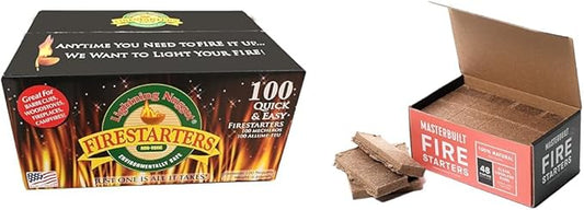 N100SEB Super Economy Box Fire Starter, Tan Brown, 100 Count (Pack of 1) & Masterbuilt Fire Starters, 48 Count