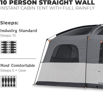 CORE Tent for Family Camping | 10 Person / 11 Person / 12 Person Large Multi Room Cabin Tents for Car Camping & Outdoor Adventures