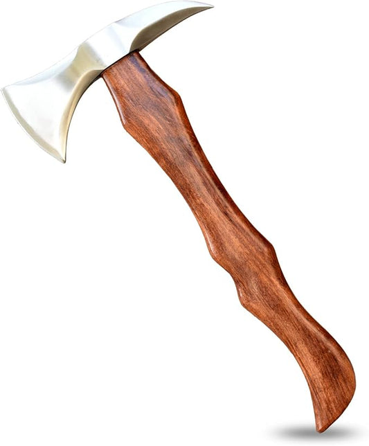 Handmade Forged Stainless Steel Viking Axe, Hatchet with Leather Sheath, Throwing Axe, Camping Axe, Solid Wood Handle Multiple Designs