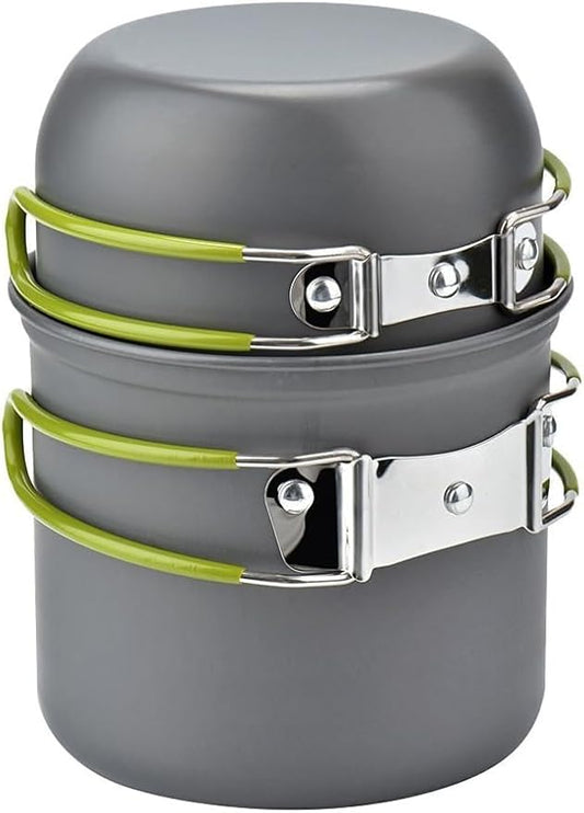 Camping Cookware Mess Kit Backpacking Pot Gear Camping Cooking Pots and Pans Set Camp Kitchen Equipment Accessories