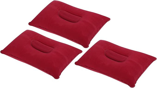 PATIKIL Inflatable Pillow, 3 Pack Ultralight Camping Travel Pillow Desk Rest Neck Support for Hiking Backpacking Office, Red