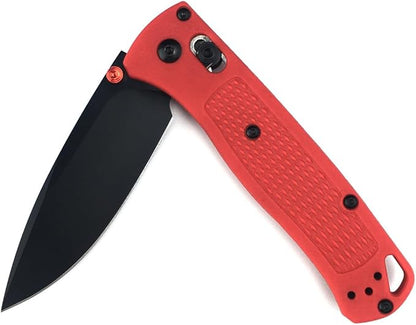 HUAAO 7.5in Manual Open Folding Knife, Bugout Knife with 3in 8Cr13Mov Steel Blade Glass Reinforced Nylon Handle, Axis Lock Knife Pocket Knife with Clip for EDC Camping Hiking