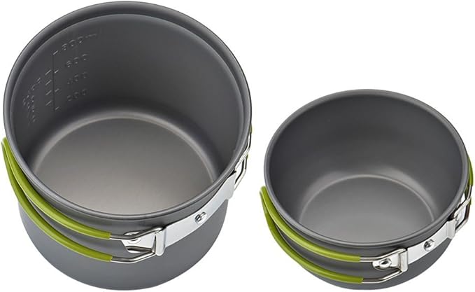 Camping Cookware Mess Kit Backpacking Pot Gear Camping Cooking Pots and Pans Set Camp Kitchen Equipment Accessories