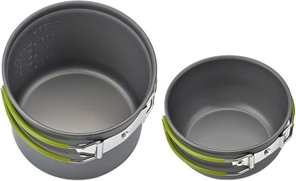 Camping Cookware Mess Kit Backpacking Pot Gear Camping Cooking Pots and Pans Set Camp Kitchen Equipment Accessories