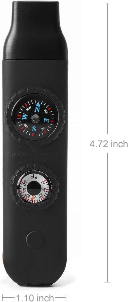 Viriber Whistle Emergency Camping Hiking Survival Whistle，Outdoor Multifunctional Tool with Lanyard,Compass,Thermometer,Ideal for Kayaking, Boating,Climbing