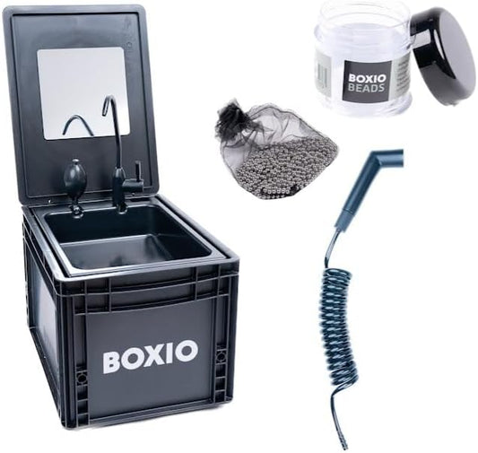 BOXIO - Wash: Portable Sink - Convenient Camping Sink Solution! Compact with Unique Design, Separate Canister, Lightweight Mobile Sink for Garden/Camping/Outdoor Events/Gatherings/Worksite/RV/Indoor