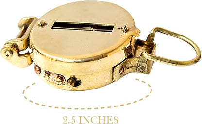 collectiblesBuy Vintage Old Style Military Compass Nautical Pocket Shiny Brass Navigational Instrument Pocket Compass | Engraved Gift for Husband, Son, Scouts, Camping, Hiking