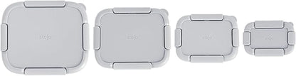 Stojo Nestable Collapsible Food Storage Container - Set of 4, Cashmere - Leak-Proof Airtight Seal Made With Food Grade Silicone For Meal Prep, Lunch Box, Pantry Organizer - Microwave & Dishwasher Safe