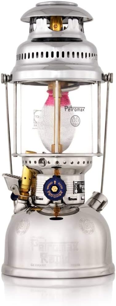 Petromax HK500 Pressurized Lantern, 500 Candlepower with 1 Quart Kerosene Tank for Home or Camping Lighting, Hand Assembled High Pressure 400 Watt Lamp