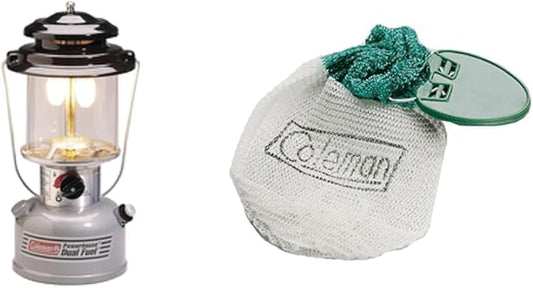 Coleman Powerhouse Dual Fuel Lantern Shines up to 800 Lumens & InstaClip Lantern Mantles, 2-Pack of #21 Lantern Mantles for Fueled Lanterns, Change Mantles in Seconds with Clip Attachment