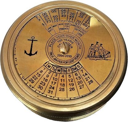 Smizzy Navigational Maritime Vintage Nautical Brass Compasses Fully Functional Titanic/Robert Frost Poem Compass/Sundial for Gift and Home Décor