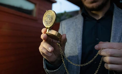 Handmade Antique Vintage Brass Compass | Exquisite Nautical Compass | Home Decor | Pocket Compass Gift for Every Occasion | Super7One