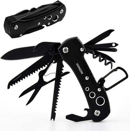 HONZIN Swiss Style Multi Function Pocket Knife - for Every Day use Including Outdoor Survival Fishing, Gifts for Dad Men