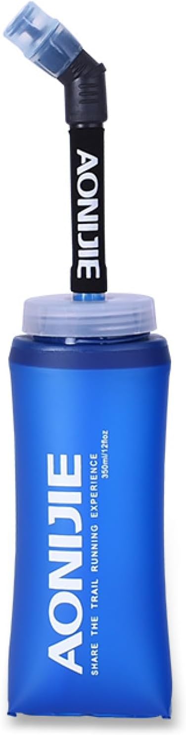 Azarxis Soft Flask Collapsible Water Bottle 350ml Running Soft Gel Flask Reservoir Handheld Folding TPU for Hydration Pack Hiking Cycling Climbing (350ml - 1 Pack)