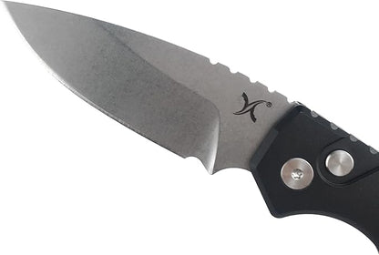 HUAAO 7.05’’ Folding Knife with 2.44’’ D2 Steel Blade Aluminum Handle, EDC Pocket Knife with Clip Nylon Bag for Camping Hunting Fishing