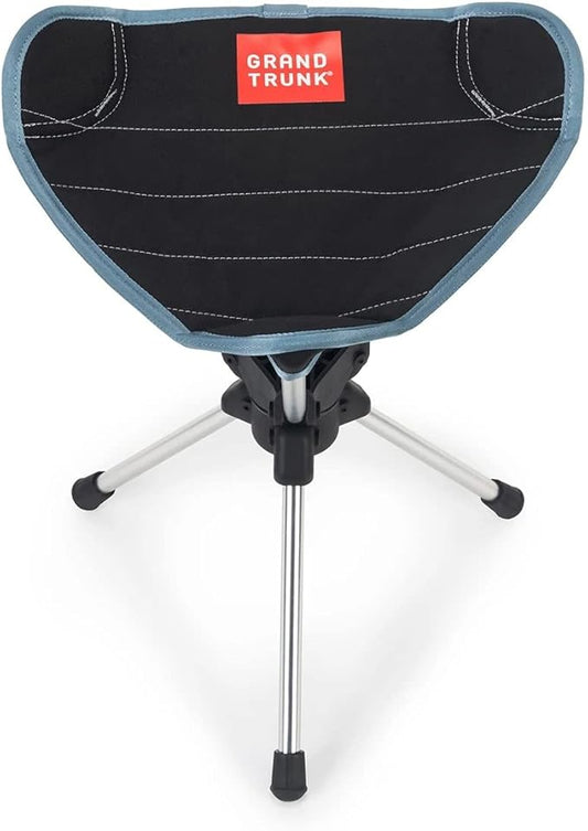 GRAND TRUNK Compass 360° Swivel Camping Stool – Ultra-Light, Foldable & Rotating Travel Chair – Compact & Durable for Outdoors, Hiking, and Fishing – Black