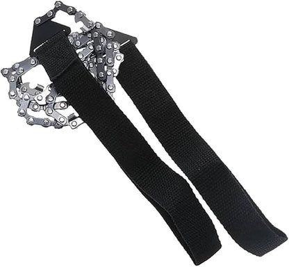 HME Pocket Folding Hand Chain 36 Inches Saw with Nylon Wrist Handle, Tree Cutting Emergency Survival Gear for Camping, Backpacking, Hiking, Hunting