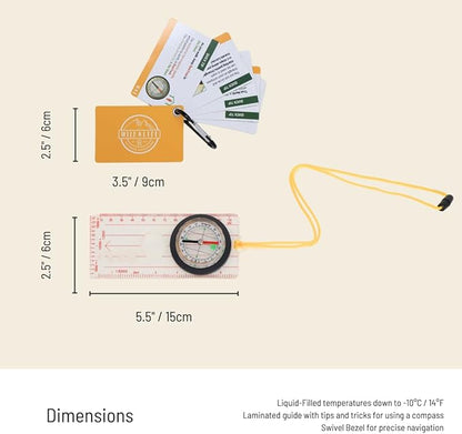 Magnetic Liquid Compass Kit Orienteering Compass Hiking Backpacking Camping Navigations Compass | Scouting Compass for Kids