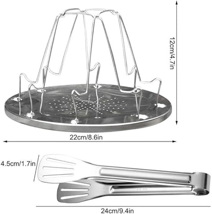 1 Pack Stainless Camping Toaster - Portable Folding Camp Stove Toaster 4 Slice - 1 Pack Barbeque Bread Clip Included - Camp Stove Toaster Rack For Indoor Baking & Outdoor Camping Picnic