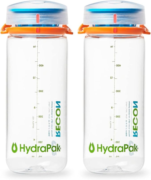 HydraPak Recon - 50% Recycled Plastic Water Bottle, Eco Friendly & BPA Free, Smooth Flow Twist Cap, Easy Carry (500 ml, Confetti)