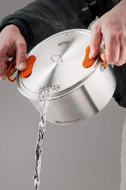 GSI Outdoors Stainless Steel Base Camper - 3 Pieces Cookset