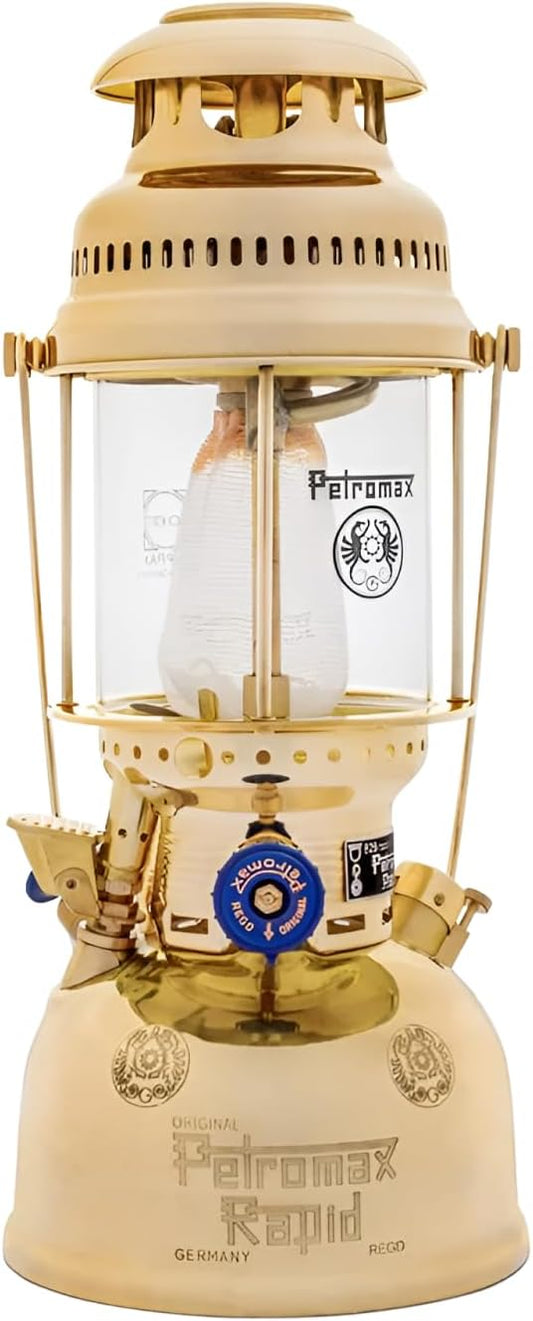 Petromax HK500 Pressurized Lantern, 500 Candlepower with 1 Quart Kerosene Tank for Home or Camping Lighting, Hand Assembled High Pressure 400 Watt Lamp