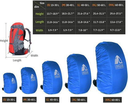 Unigear Backpack Rain Cover Waterproof Rating 5000mm, Ultraportable and Durable with 2 Anti-Slip Buckle Strap, Integrated Carry Pouch Design