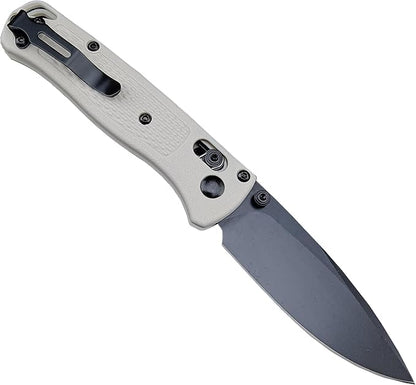HUAAO Axis Lock Pocket Knife, EDC Mini Bugout Folding Pocket Knives, Plain Edge, Thumb Stud Manual Open, Nylon Grivory Handle with Belt Clip (black blade)
