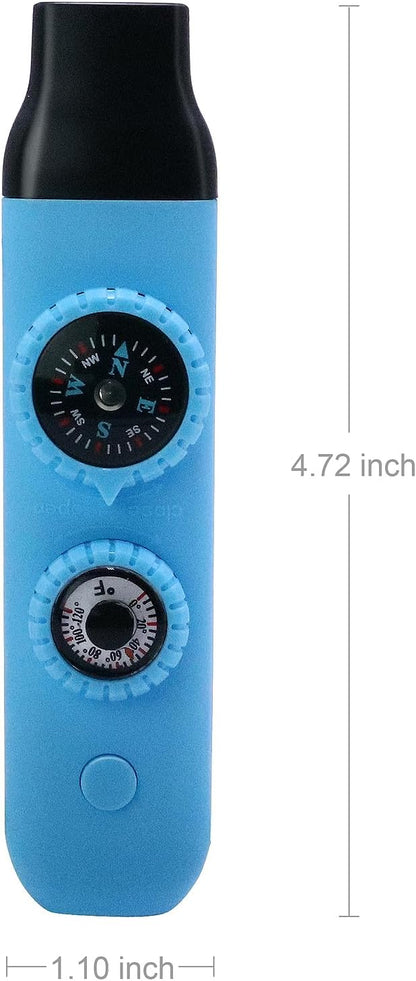 Viriber Whistle Emergency Camping Hiking Survival Whistle，Outdoor Multifunctional Tool with Lanyard,Compass,Thermometer,Ideal for Kayaking, Boating,Climbing