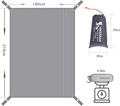 HIKEMAN Waterproof Camping Tarp Portable Tent Footprint with Drawstring Bag Ground Cloth for Outdoor Hiking Picnic (L-83”x71”)