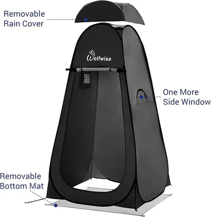 WolfWise Pop Up Privacy Shower Tent Portable Outdoor Sun Shelter Camp Toilet Changing Dressing Room