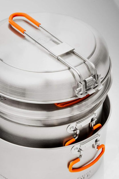 GSI Outdoors Stainless Steel Base Camper - 3 Pieces Cookset