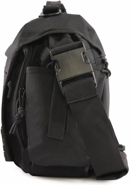 Highland Tactical Tactical Messenger Bag, Black, 12 Inch