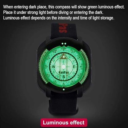 Diving Sighting Wrist Compass for Outdoor Orienteering Mountaineering Hiking