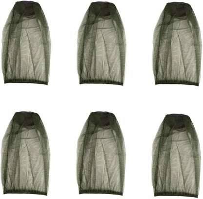 HomeSoGood 6Pcs Mosquito Hat Men Women Fishing Cap Casual Bee Net Mesh Foldable Face(One Size,Green)