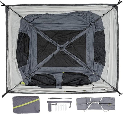 CORE Instant Cabin Tents | 6 Person / 9 Person / 10 Person / 12 Person Family Cabin Multi Room Pop Up Tents Car Camping | Included Storage Pockets for Camping Accessories