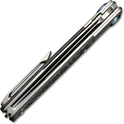 Sitivien ST251 Damascus Steel Folding Knife,Damascus Blade,Titanium Carbon Fiber Handle EDC Tool Knife for Outdoor Fishing, Camping, Hiking …