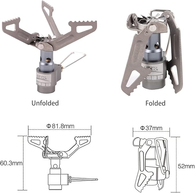 BRS Stove BRS 3000T Stove Ultralight Backpacking Stove Portable Pocket Stove Titanium Camping Gas Burner only 26g with 1 Extra Backup O-Ring