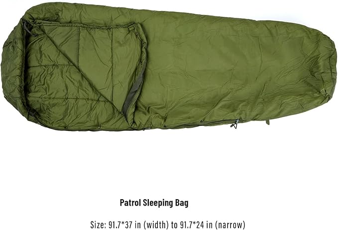 MT Army Military Modular Sleeping Bags System, Multi Layered with Bivy Cover for All Season, Woodland/Multicam
