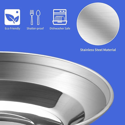 Outdoor Camping Mess Kit, Stainless Steel Tableware Mess Kit includes Plate Bowl Cup Spoon Fork Knife in Mesh Bags for Camping Backpacking & Hiking for 4 Person