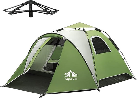 Night Cat Instant Popup Tents 2-3 Persons with Footprint Tarp Easy Setup Camping Tent with Rainfly Double Layers Waterproof Automatic Hydraulic Mechaism