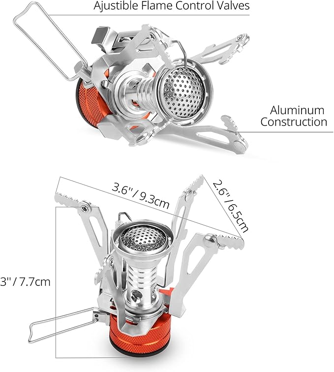 Extremus Portable Camping Stove, Backpacking Stove, Hiking Stove, Pocket Stove, Mini Camp Stove, Compact Wind Resistant Camping Stove for Backpacking, Hiking, Camping, and Tailgating, Ultralight