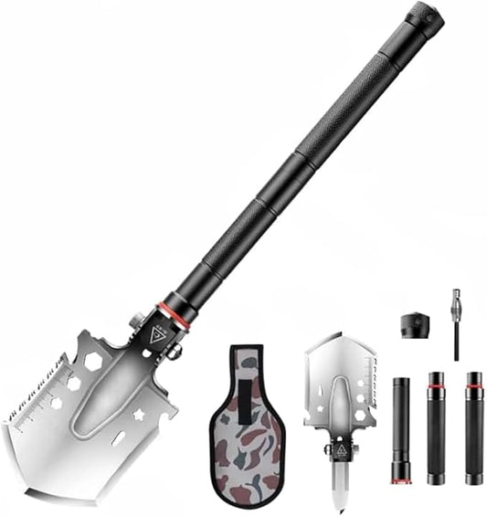 Tactical Survival Shovel,Portable Multifunctional Folding Camping Shovel