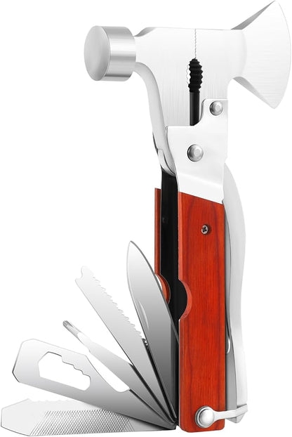 Multi-Purpose Outdoor Tools, Camping Gear Multi-Tools, 16-in-1 Camping Accessories Multi-Tool Hammers, Easy to Carry Camping Tools Including Hammers, Pliers, Bottle Openers, etc.