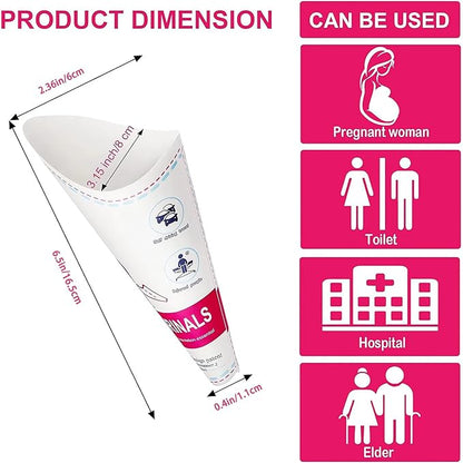 JIURUN 50PCS Female Urination Device Pee Funnel for Women Portable Disposable Female Urinal Funnel to Standing Pee for Pregnant, Wounded, Travel, Camping, Outdoor Activities