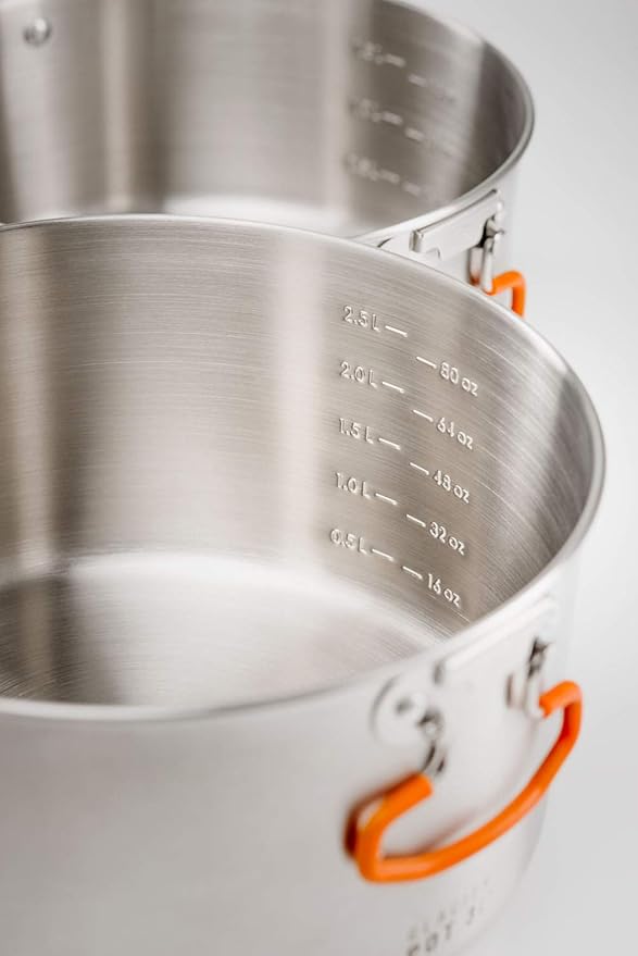 GSI Outdoors Stainless Steel Base Camper - 3 Pieces Cookset